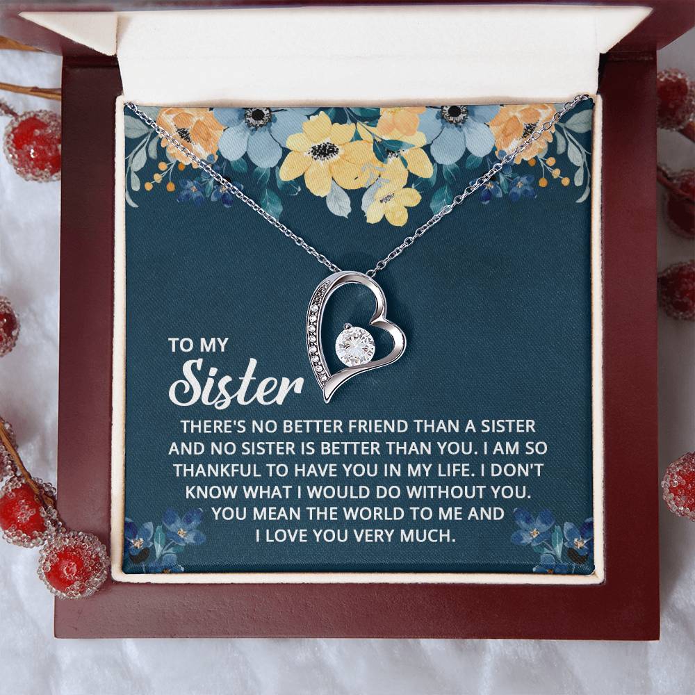 To My Sister - I don't know what I would do without you Forever Love Necklace