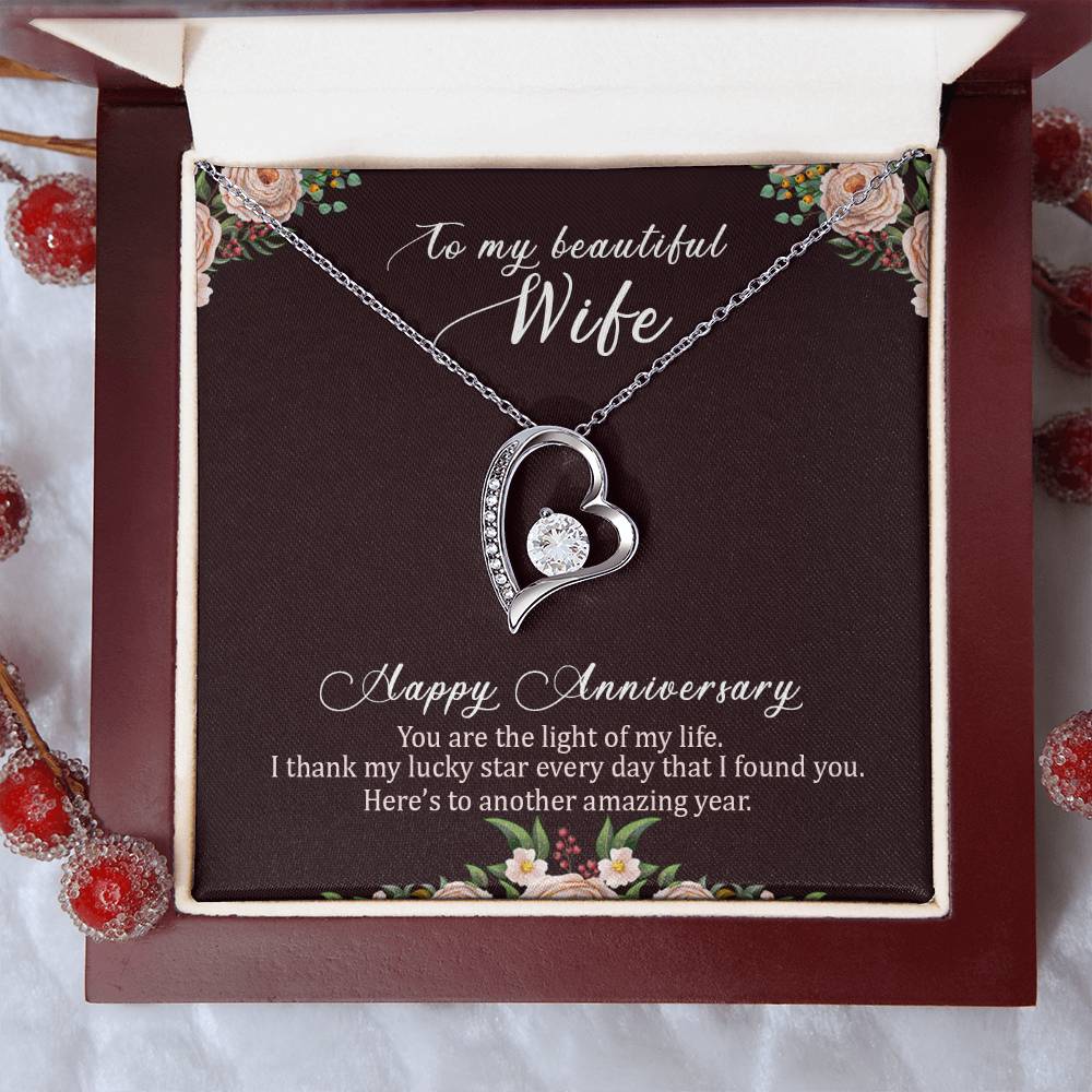 To my beautiful wife happy anniversary Forever Love Necklace