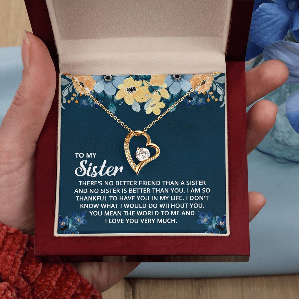 To My Sister - I don't know what I would do without you Forever Love Necklace