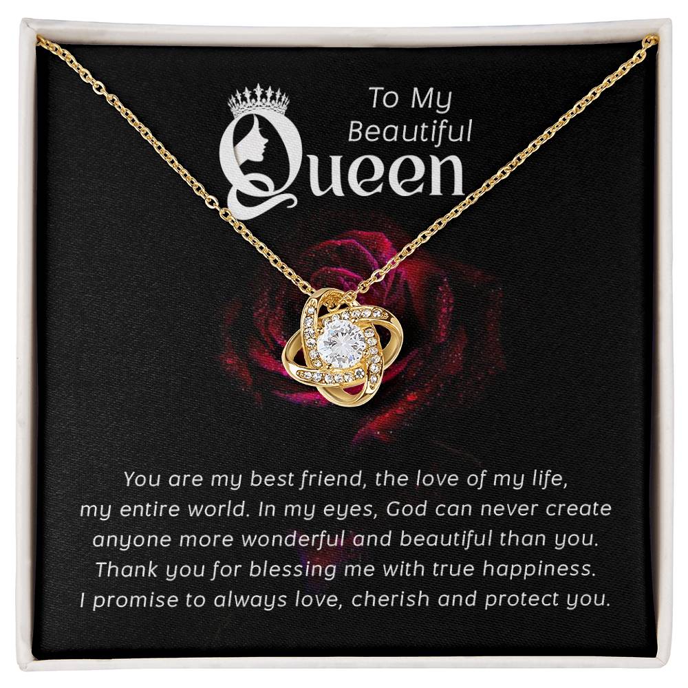 To my beautiful queen-You are my best friend Love Knot Necklace