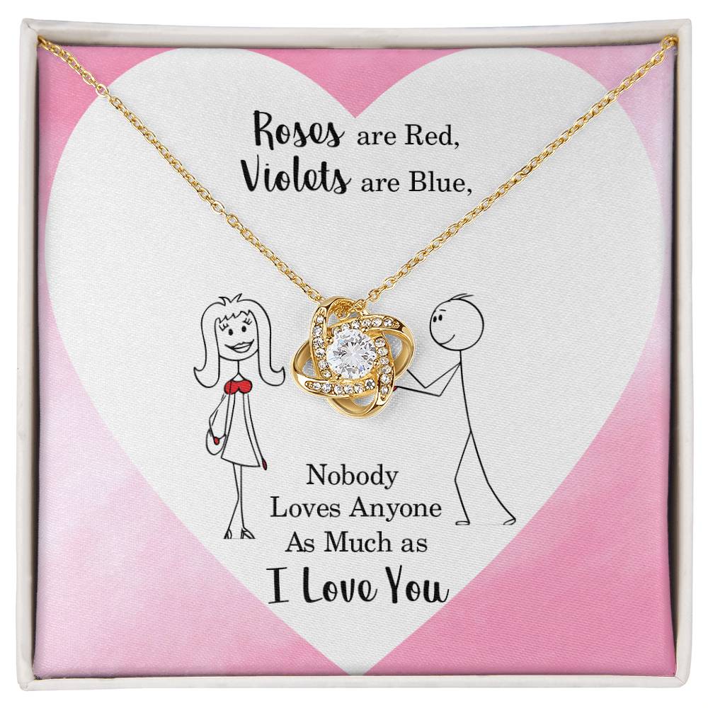 roses are red Love Knot Necklace