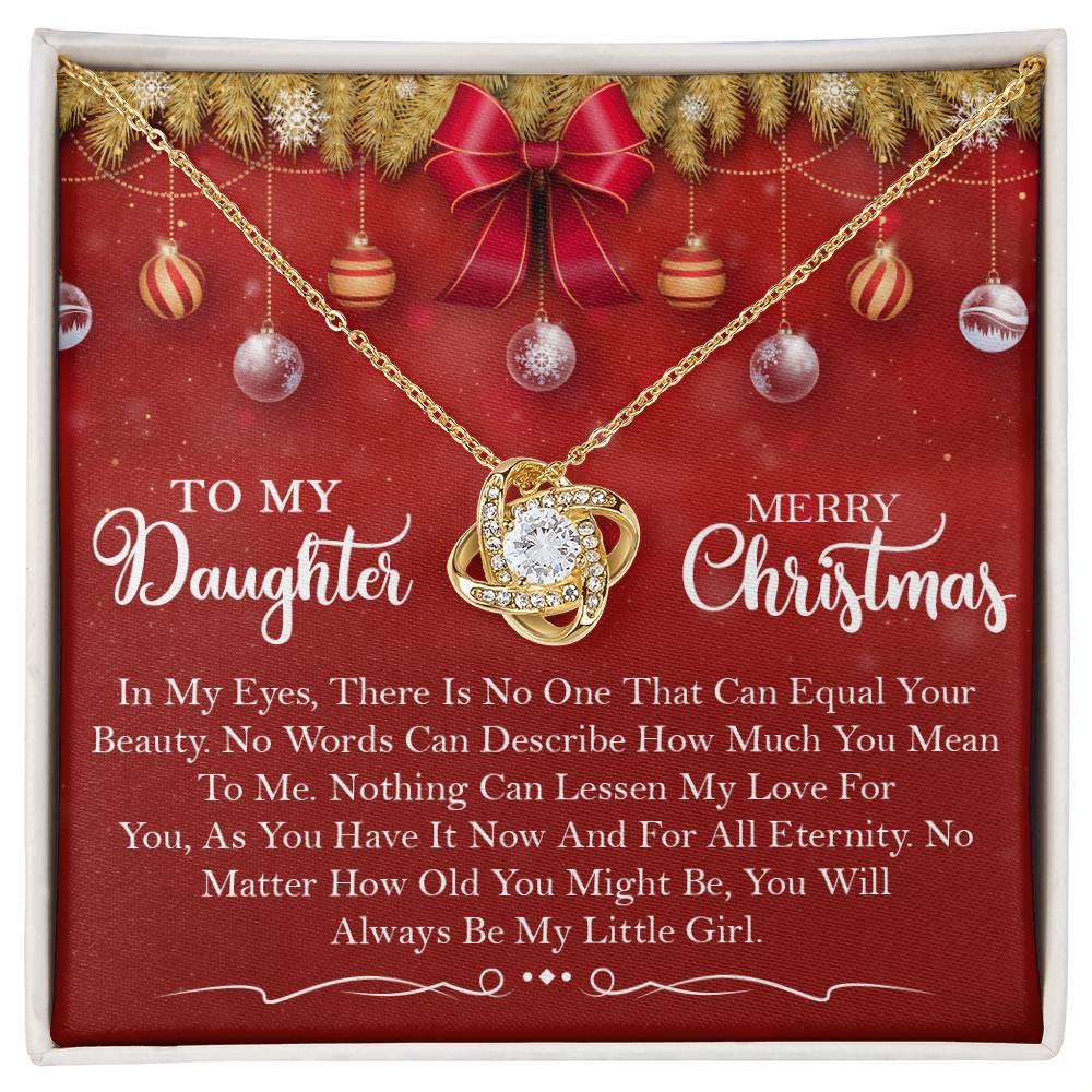 To my Daughter on Christmas~ Always my little Girl ~ Love Knot Necklace