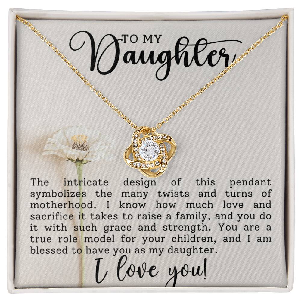 To My Daughter ~ Love Knot Necklace I Love you