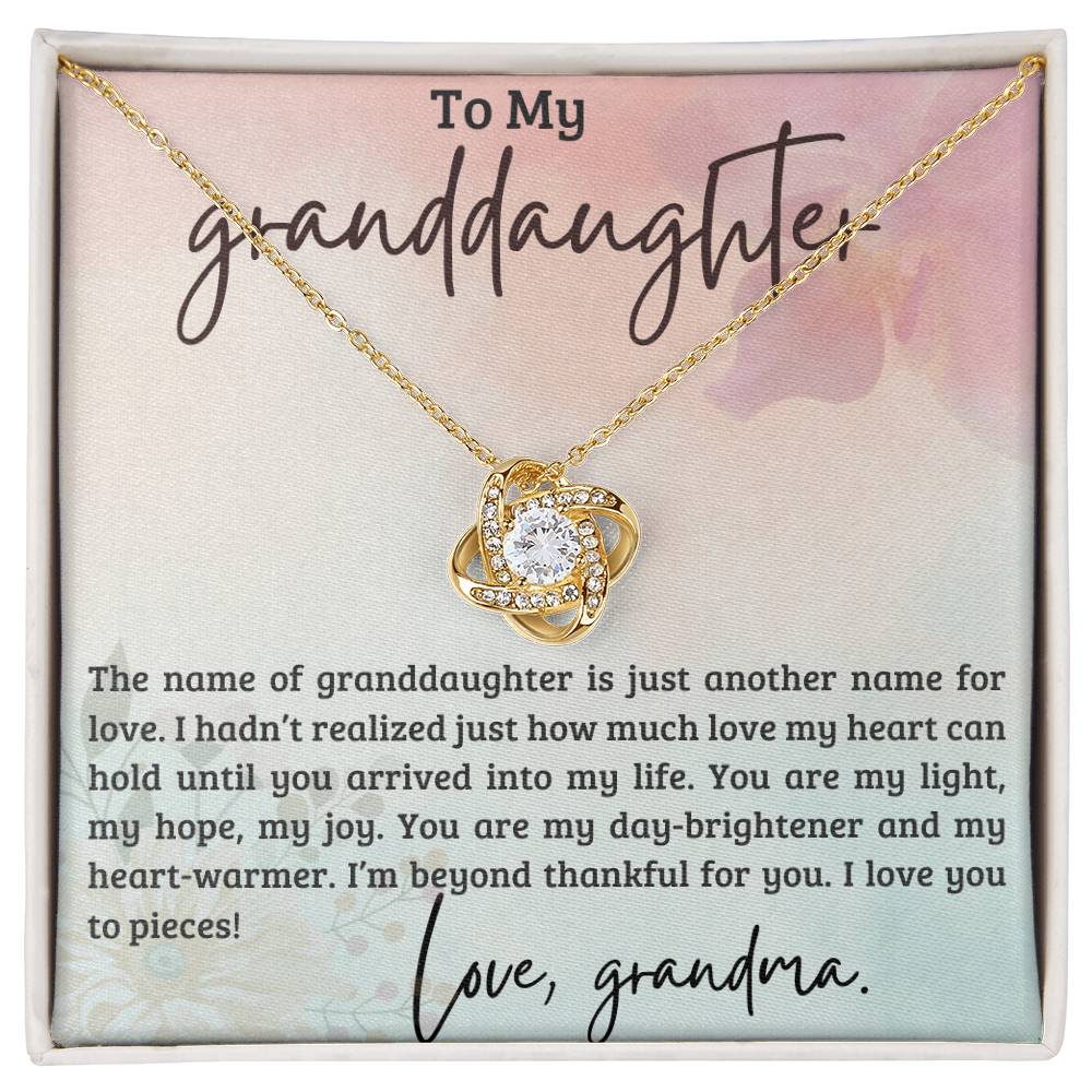 To My Granddaughter ~ Love Knot Necklace