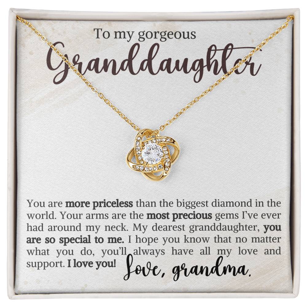 To My Granddaughter ~ Love Knot Necklace