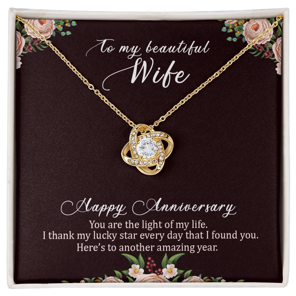 To my beautiful wife happy anniversary Love Knot Necklace