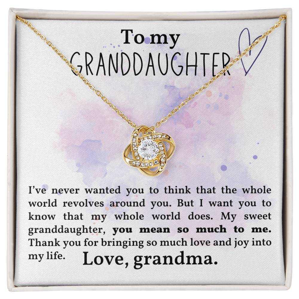 To My Granddaughter ~ Love Knot Necklace