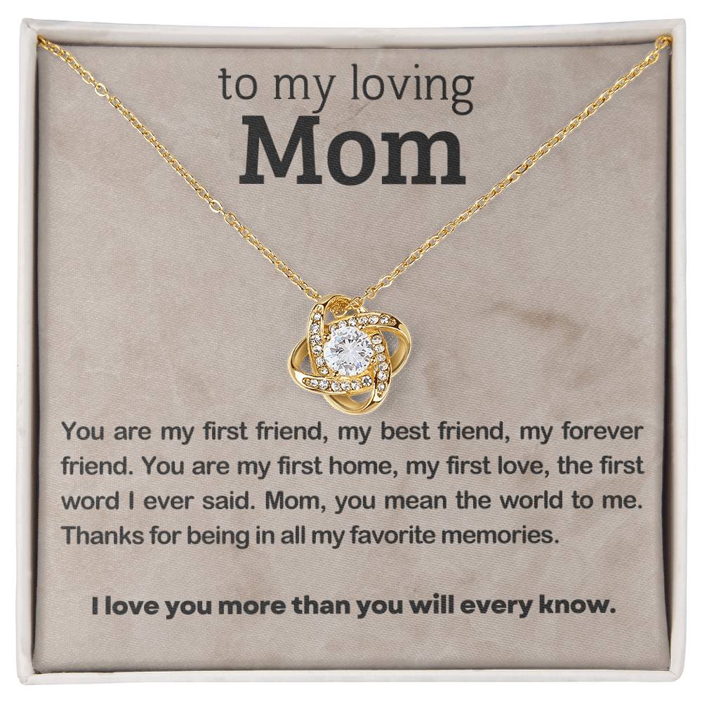 Love Knot Necklace Gift for mom