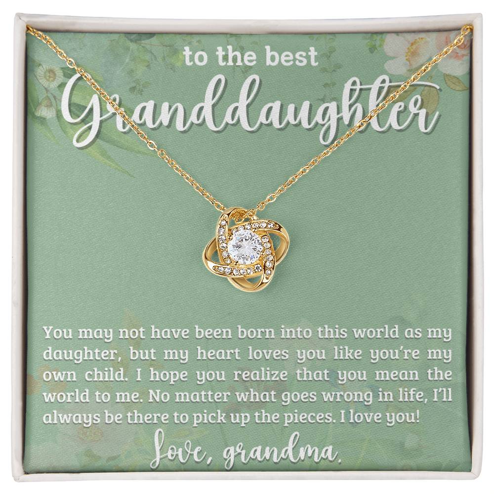 To My Granddaughter ~ Love Knot Necklace