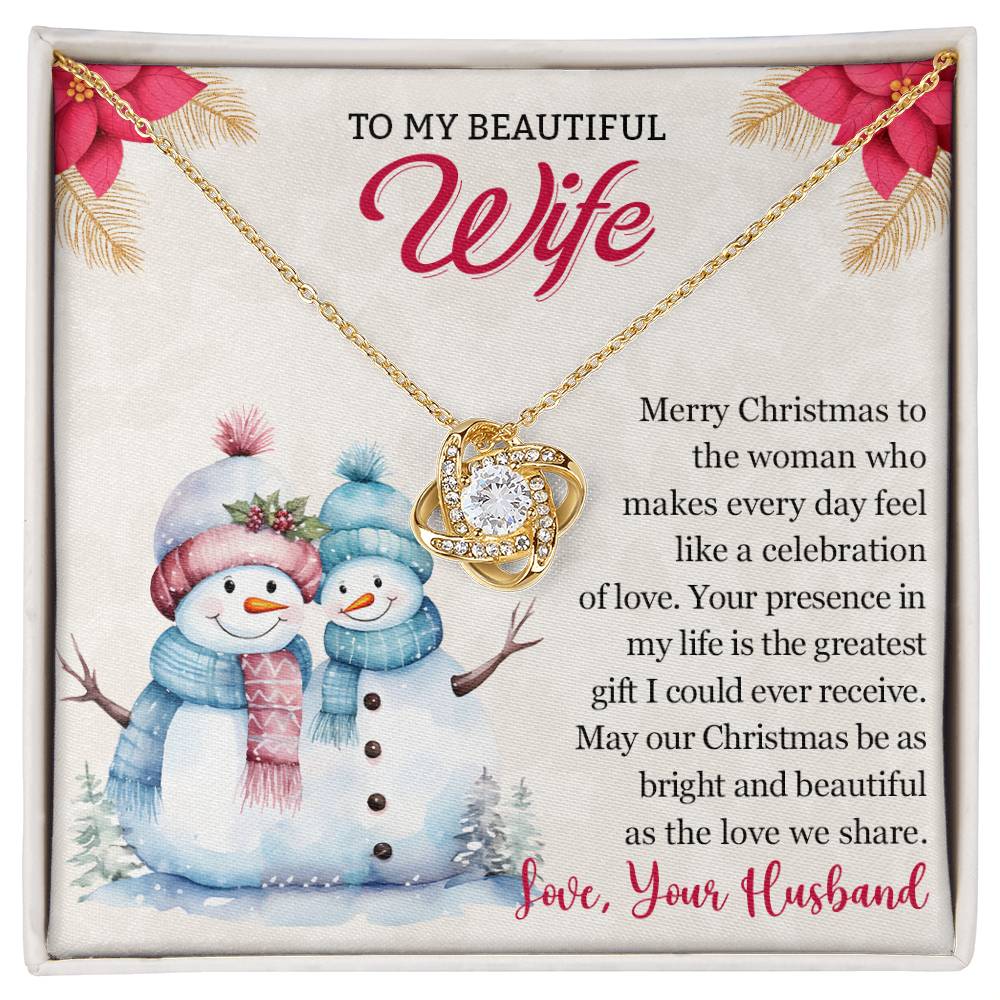 To my Wife on Christmas~ Most precious gift ~ Love Knot Necklace