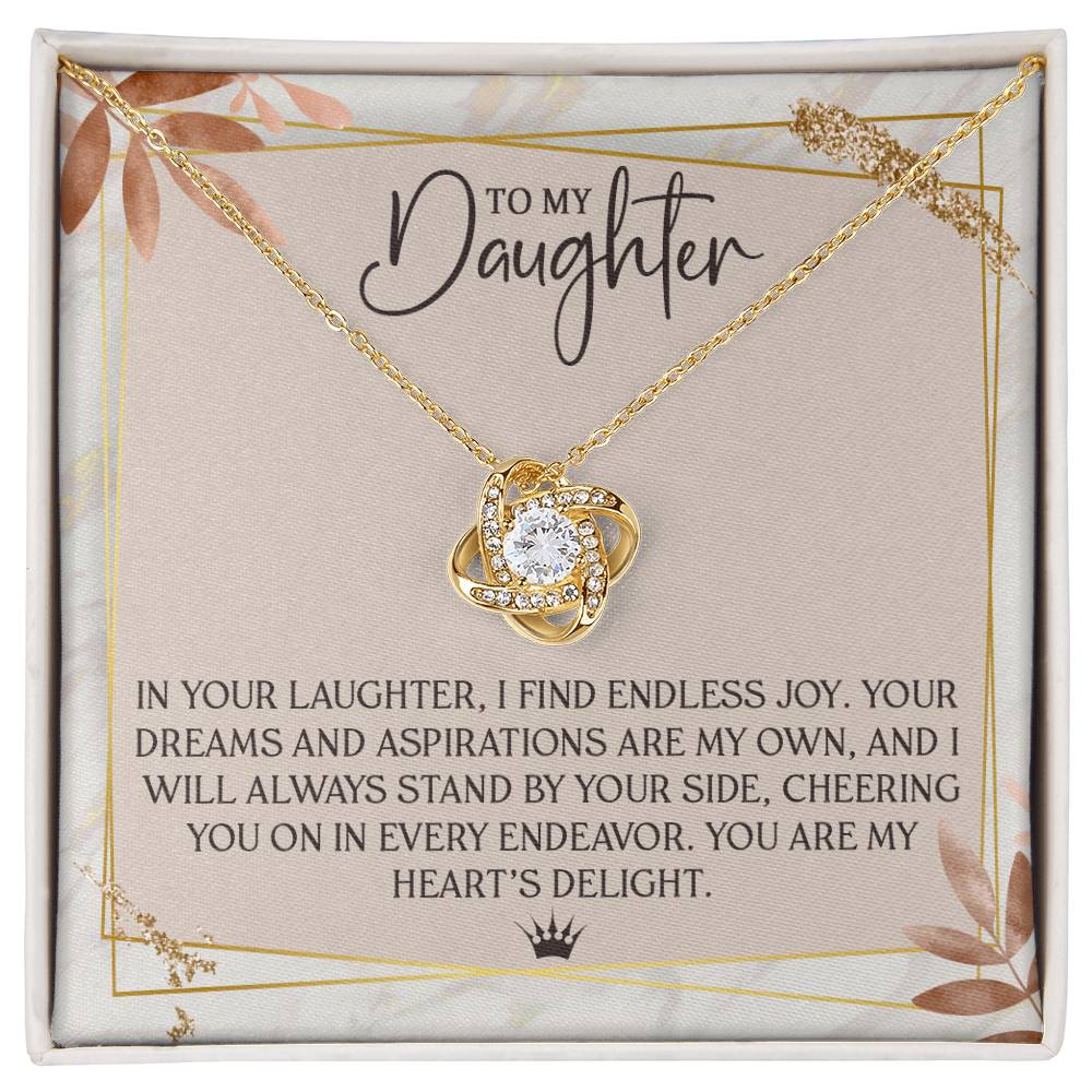 To My Daughter ~ Love Knot Necklace ~ Hearts Delight