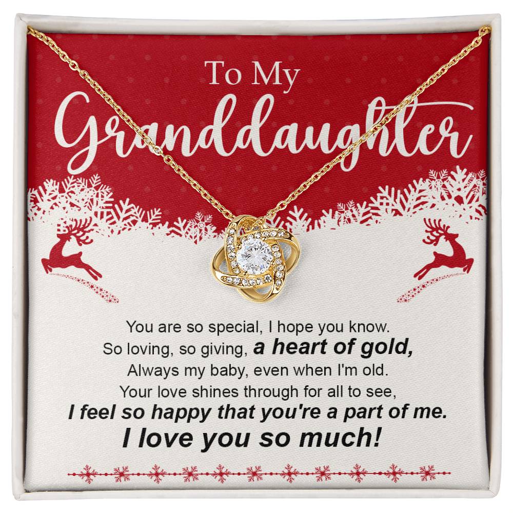 To my Grand Daughter on Christmas~ I love you so much ~ Love Knot Necklace Granddaughter