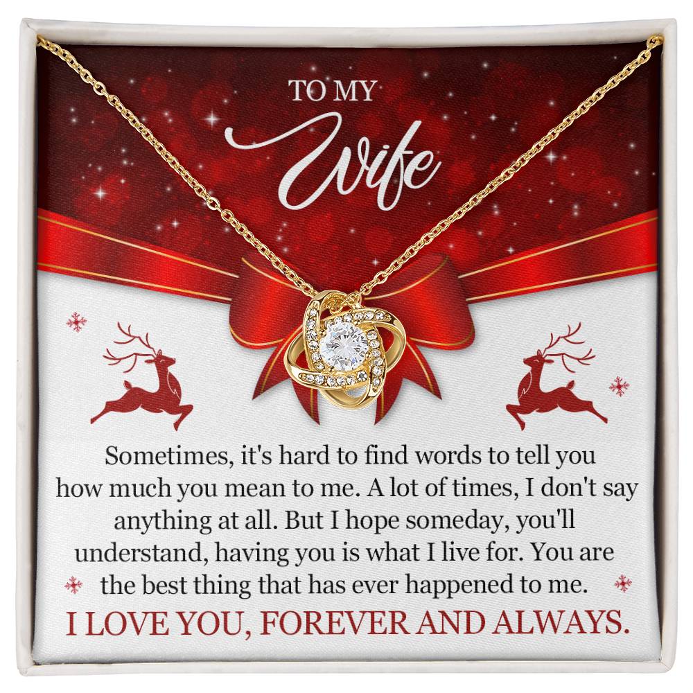 To my Wife on Christmas~ I love you forever and always ~ Love Knot Necklace