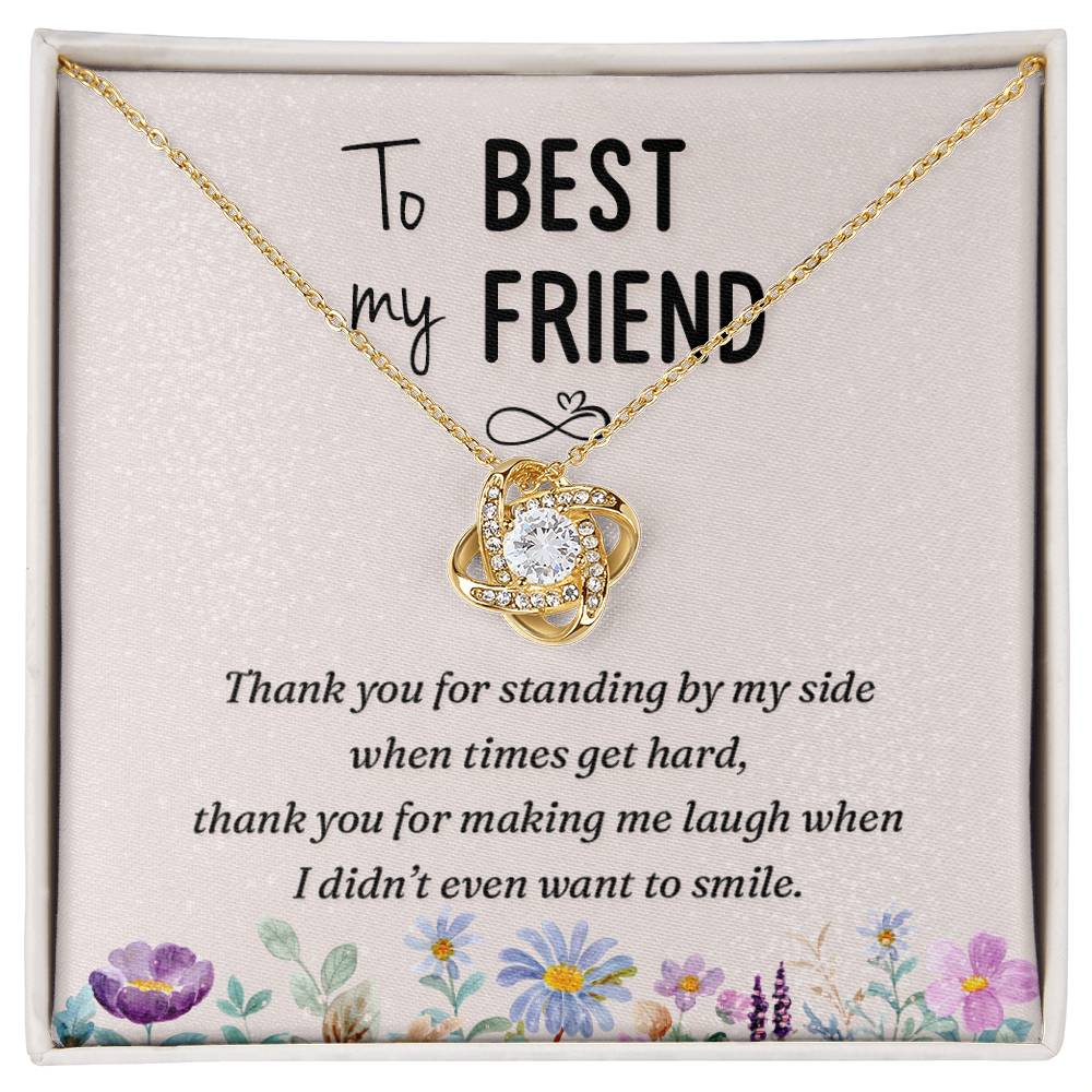 To my best friend-Thank you Love Knot Necklace