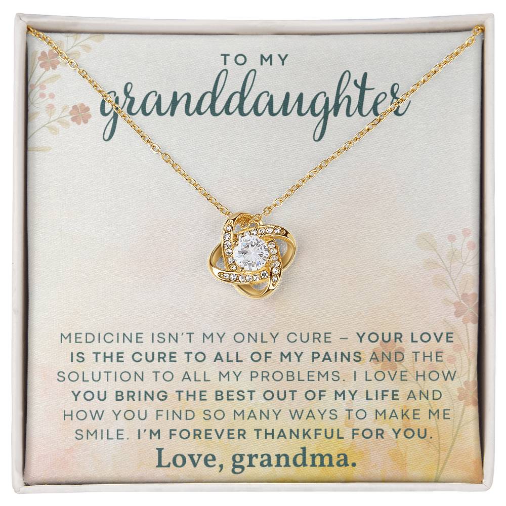 To My Granddaughter ~ Love Knot Necklace