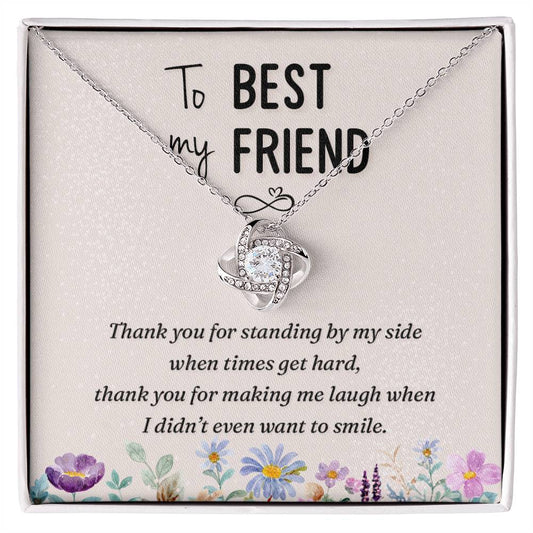 To my best friend-Thank you Love Knot Necklace