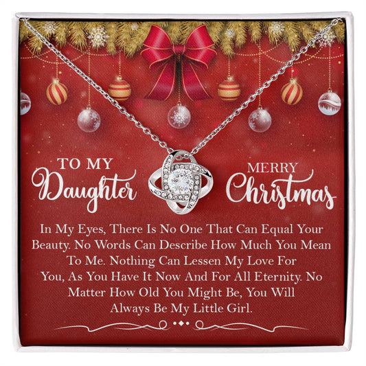 To my Daughter on Christmas~ Always my little Girl ~ Love Knot Necklace