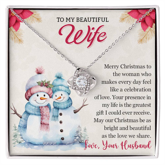 To my Wife on Christmas~ Most precious gift ~ Love Knot Necklace