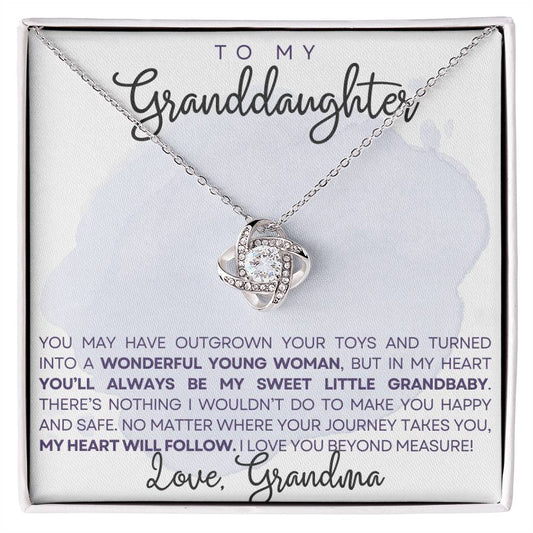 To My Granddaughter ~ Love Knot Necklace