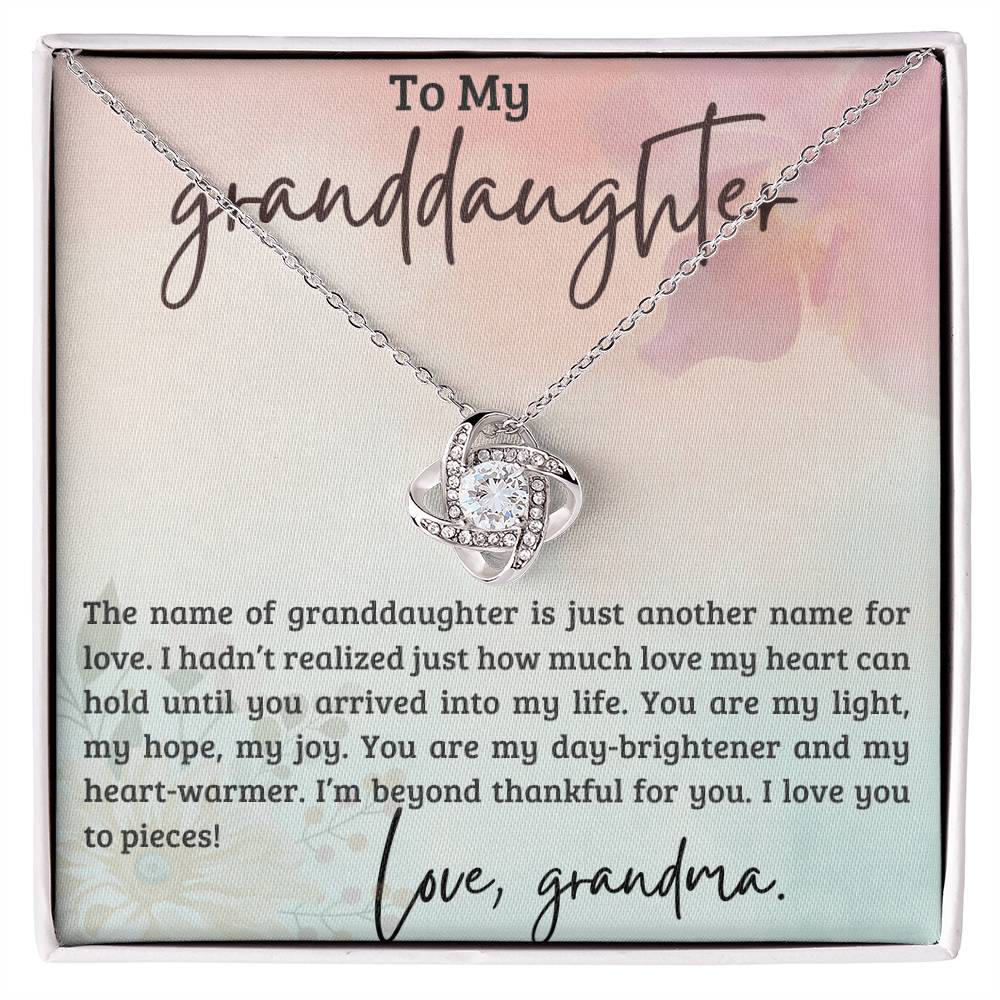 To My Granddaughter ~ Love Knot Necklace