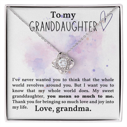 To My Granddaughter ~ Love Knot Necklace