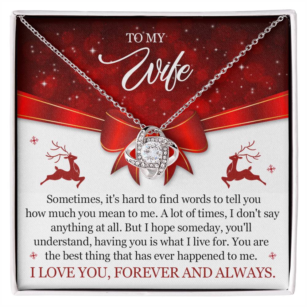 To my Wife on Christmas~ I love you forever and always ~ Love Knot Necklace