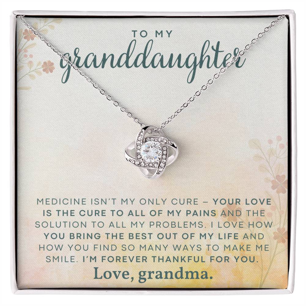 To My Granddaughter ~ Love Knot Necklace