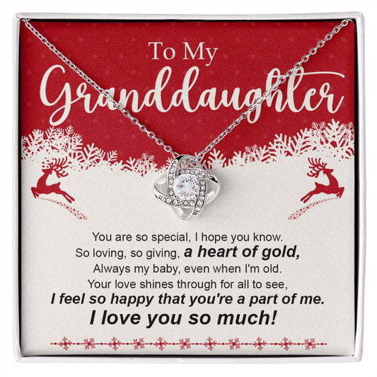 To my Grand Daughter on Christmas~ I love you so much ~ Love Knot Necklace Granddaughter