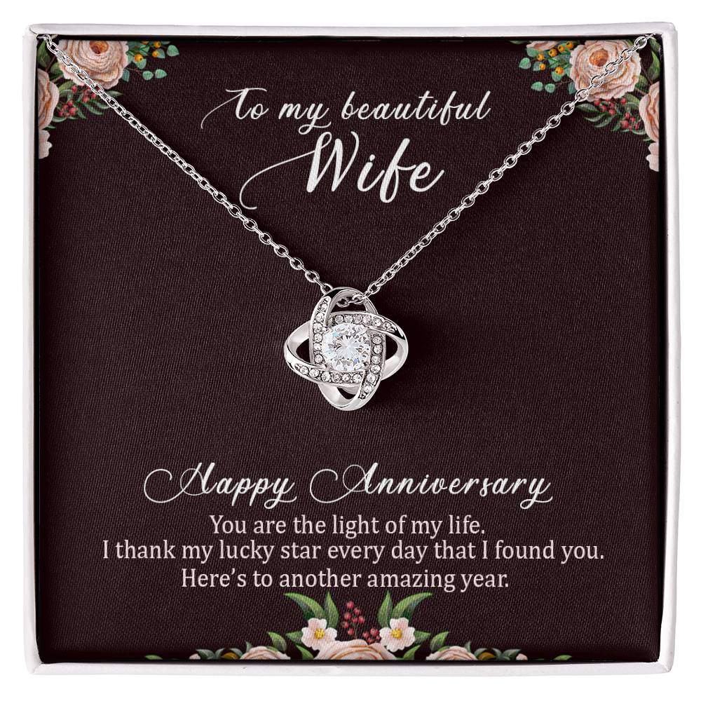 To my beautiful wife happy anniversary Love Knot Necklace