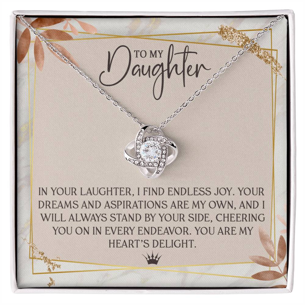 To My Daughter ~ Love Knot Necklace ~ Hearts Delight