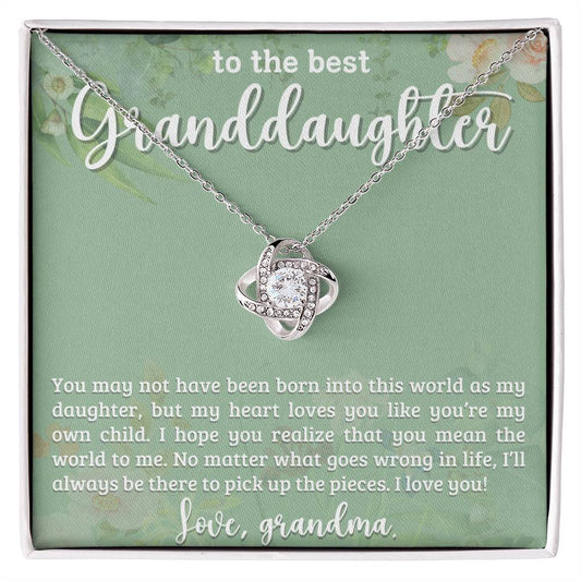 To My Granddaughter ~ Love Knot Necklace