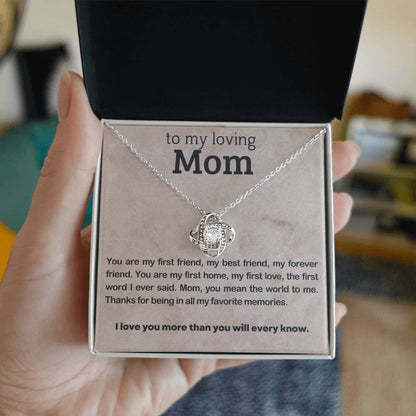 Love Knot Necklace Gift for mom