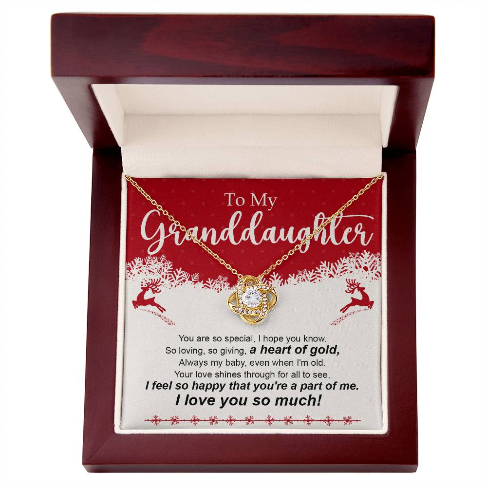 To my Grand Daughter on Christmas~ I love you so much ~ Love Knot Necklace Granddaughter