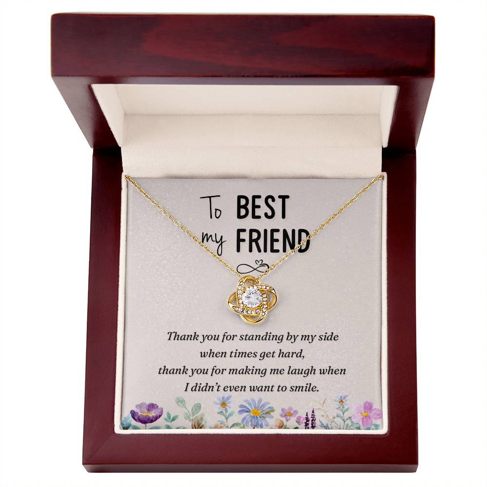 To my best friend-Thank you Love Knot Necklace