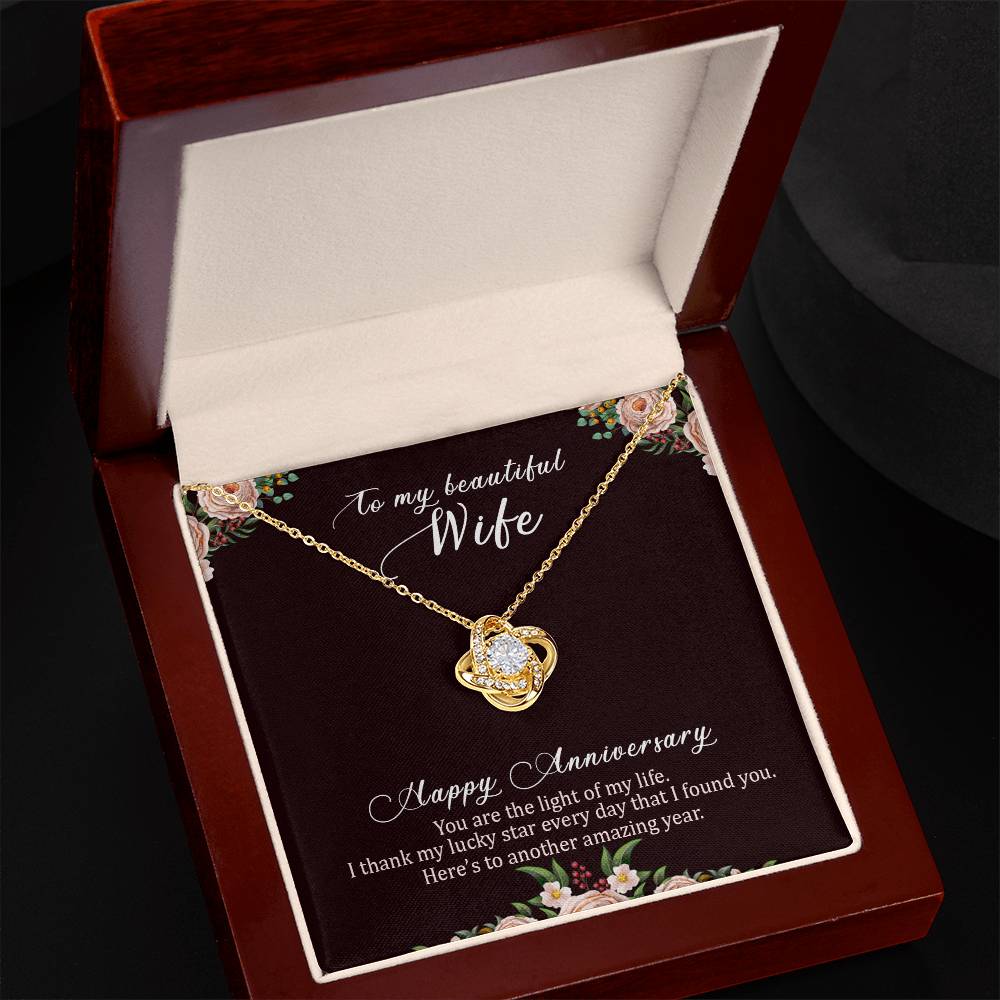 To my beautiful wife happy anniversary Love Knot Necklace