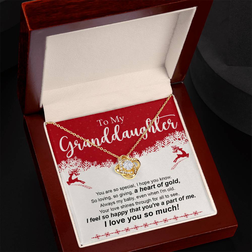 To my Grand Daughter on Christmas~ I love you so much ~ Love Knot Necklace Granddaughter