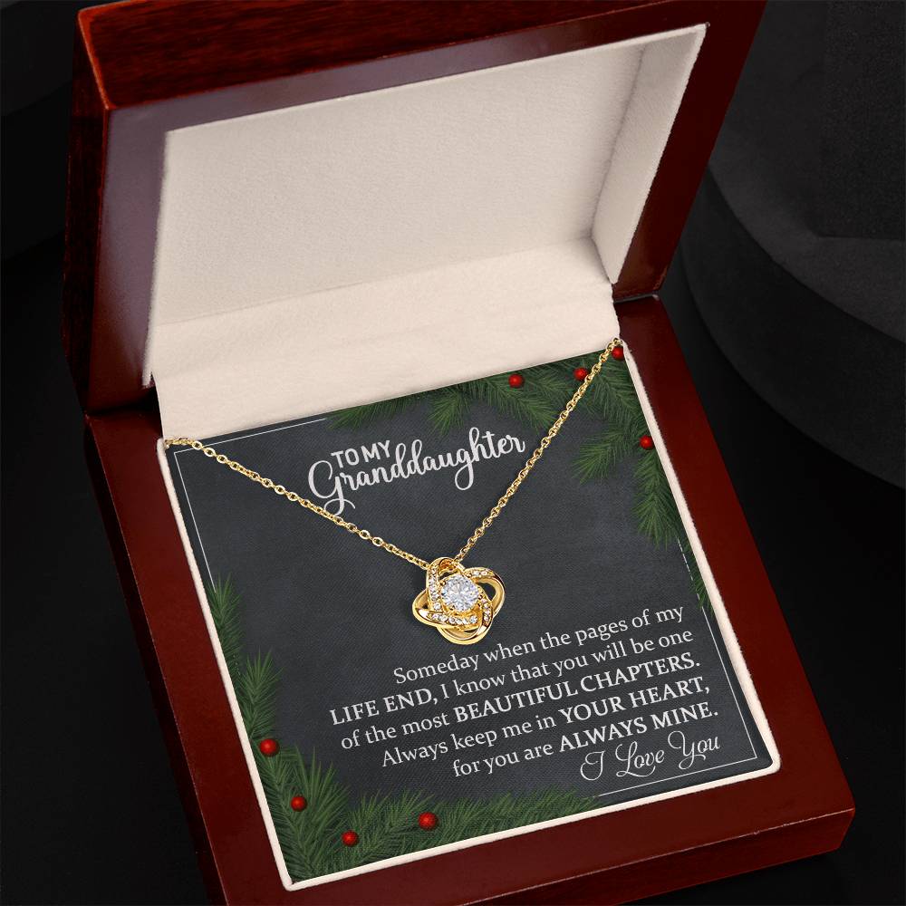 To my Grand Daughter on Christmas~ I love you so much ~ Love Knot Necklace Granddaughter