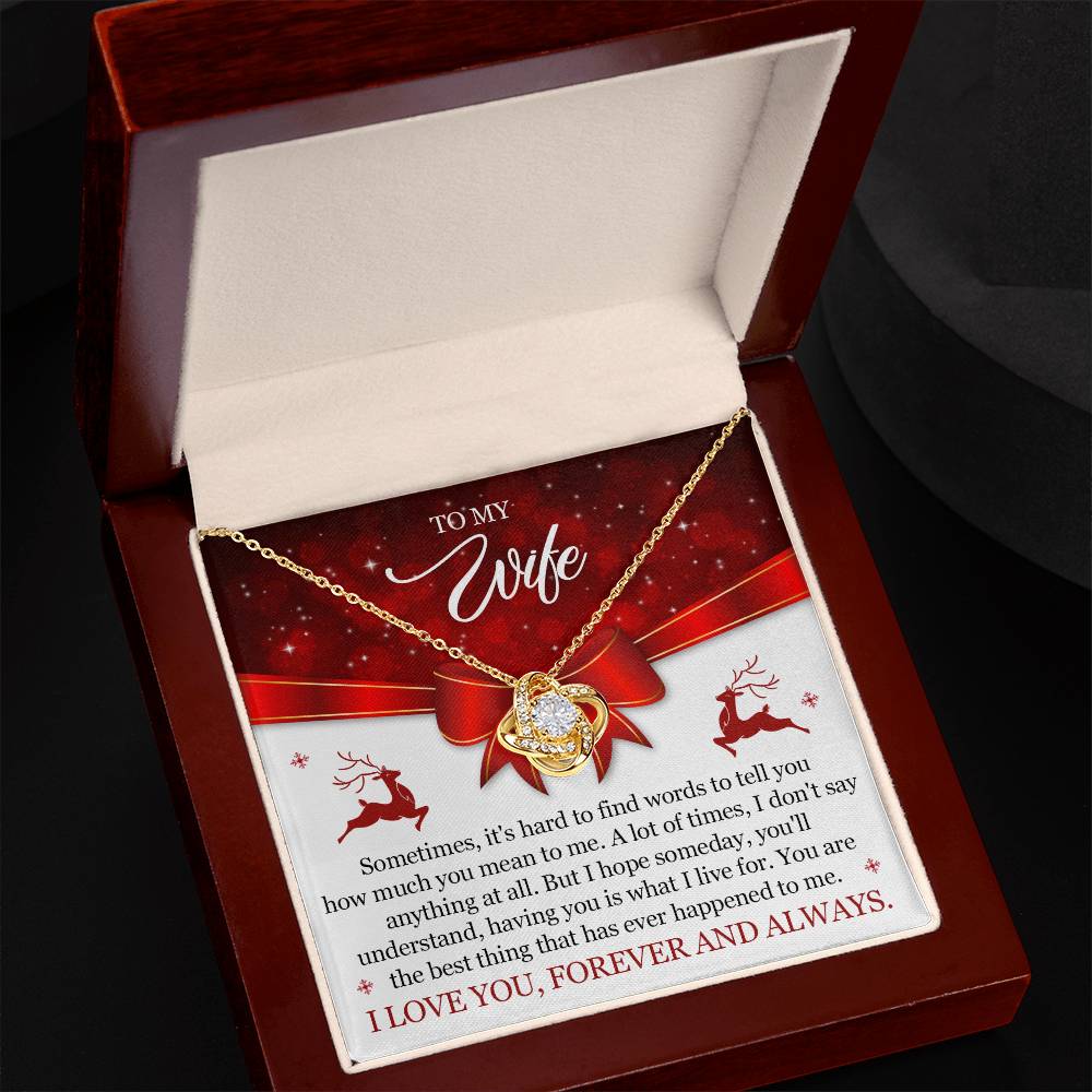 To my Wife on Christmas~ I love you forever and always ~ Love Knot Necklace