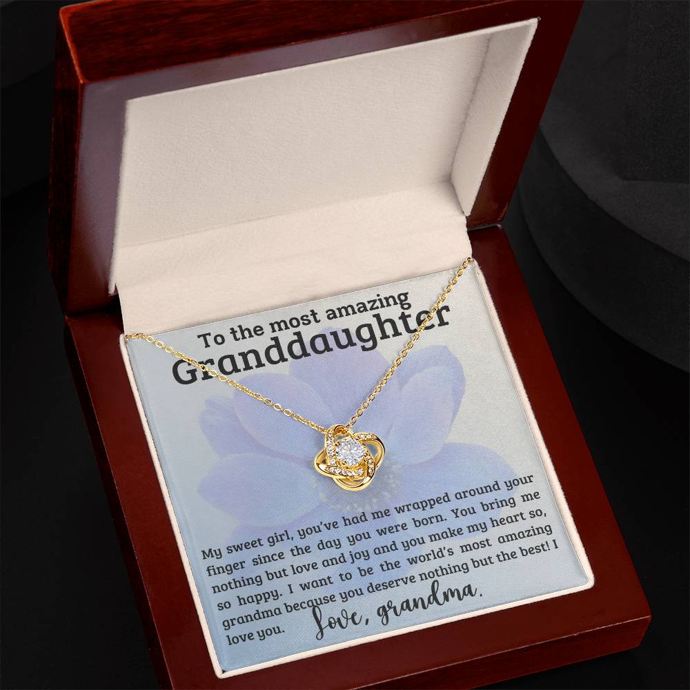 To the Most Amazing Granddaughter ~ Love Knot Necklace