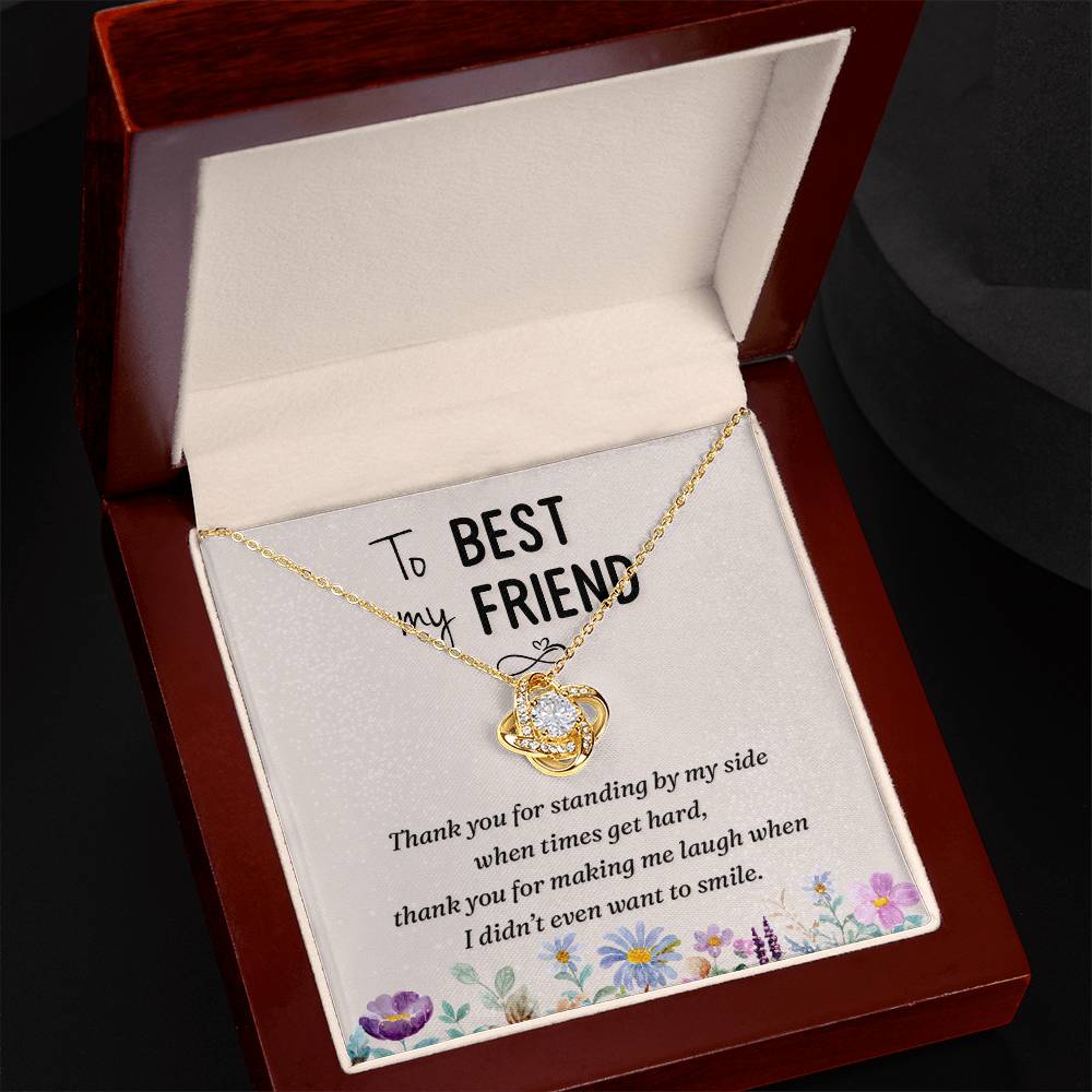 To my best friend-Thank you Love Knot Necklace