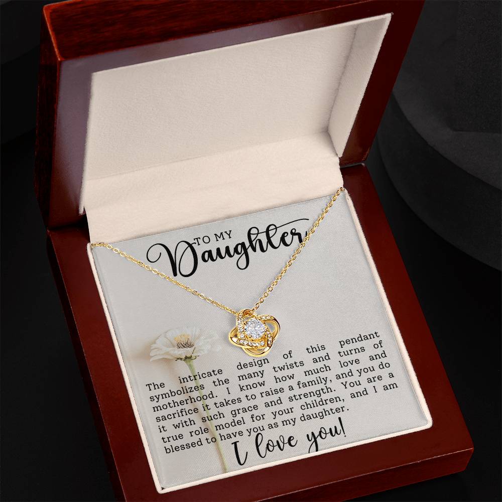 To My Daughter ~ Love Knot Necklace I Love you