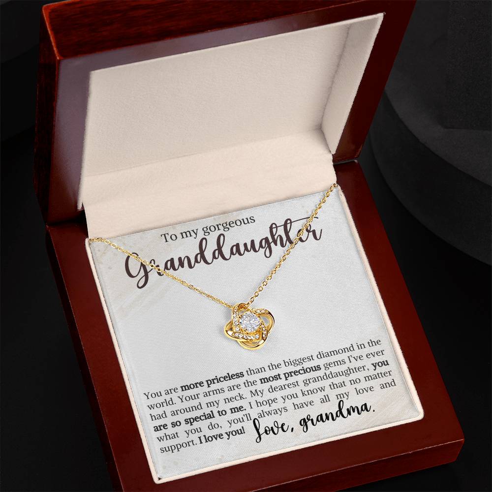 To My Granddaughter ~ Love Knot Necklace