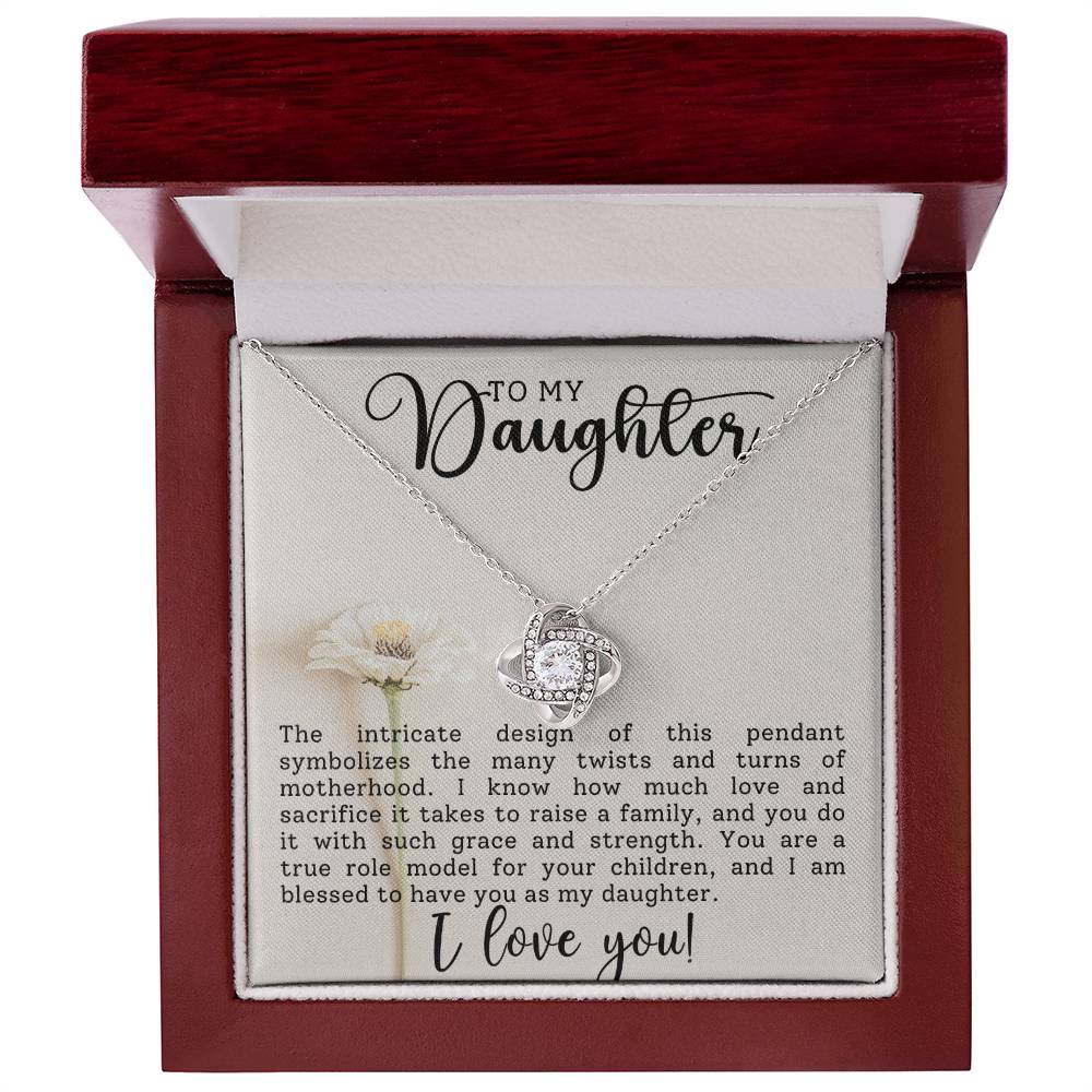 To My Daughter ~ Love Knot Necklace I Love you