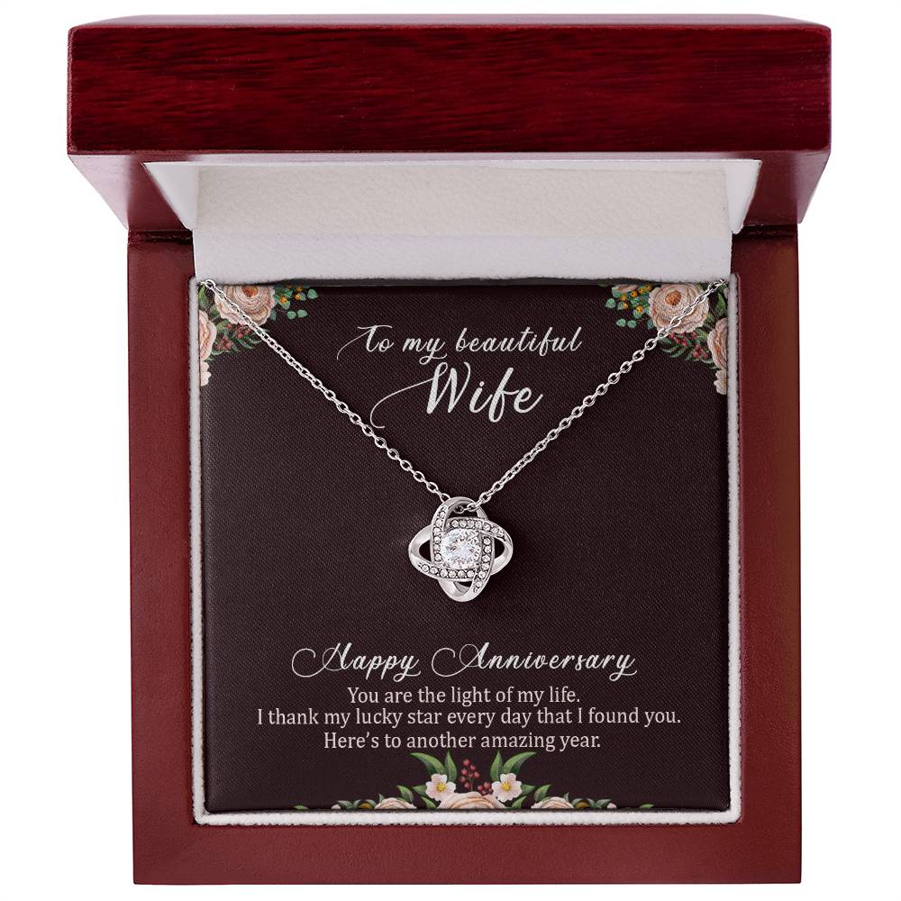 To my beautiful wife happy anniversary Love Knot Necklace