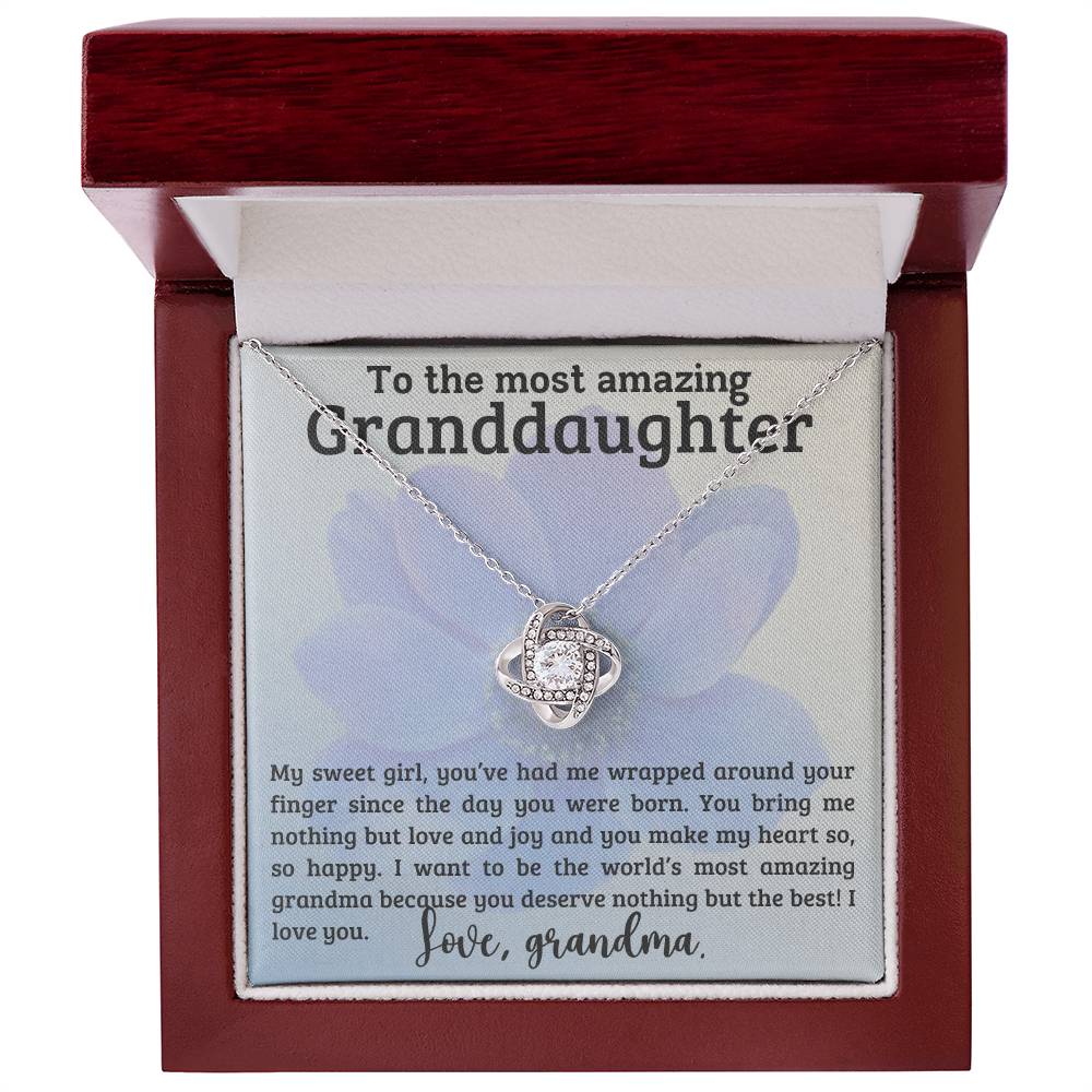 To the Most Amazing Granddaughter ~ Love Knot Necklace