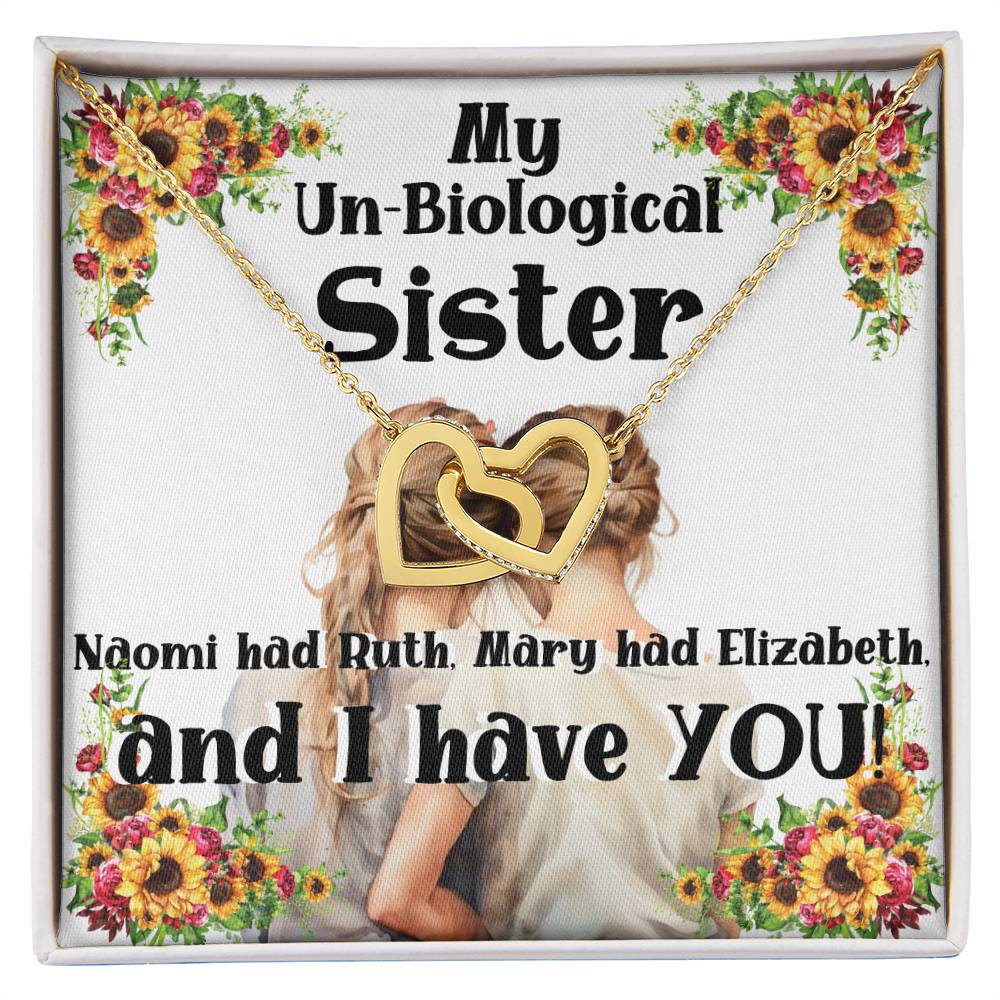 My Un-Biological Sister Double Heart Necklace! Personalized Double Heart Necklace