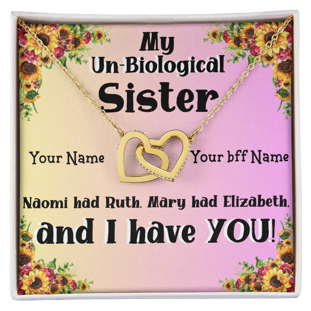 My Un-Biological Sister Double Heart Necklace! Give your Best friend a gift she will always treasure! Personalized