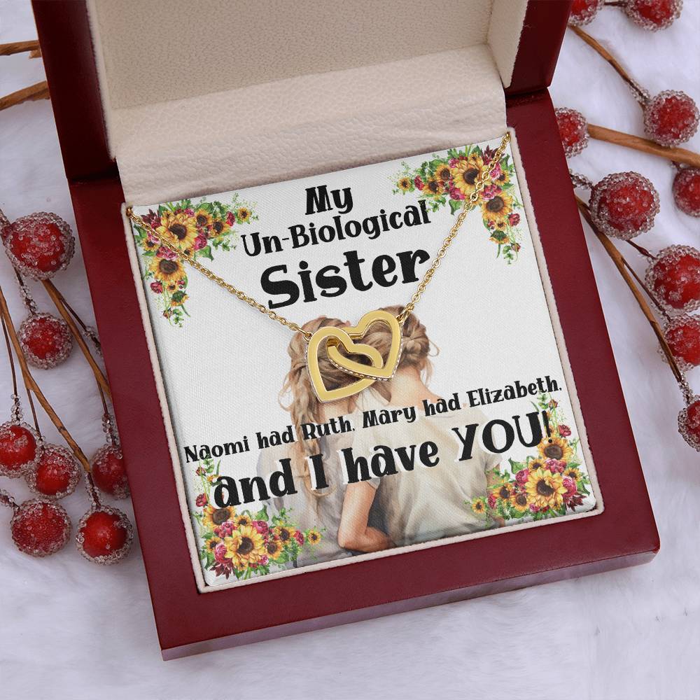 My Un-Biological Sister Double Heart Necklace! Personalized Double Heart Necklace