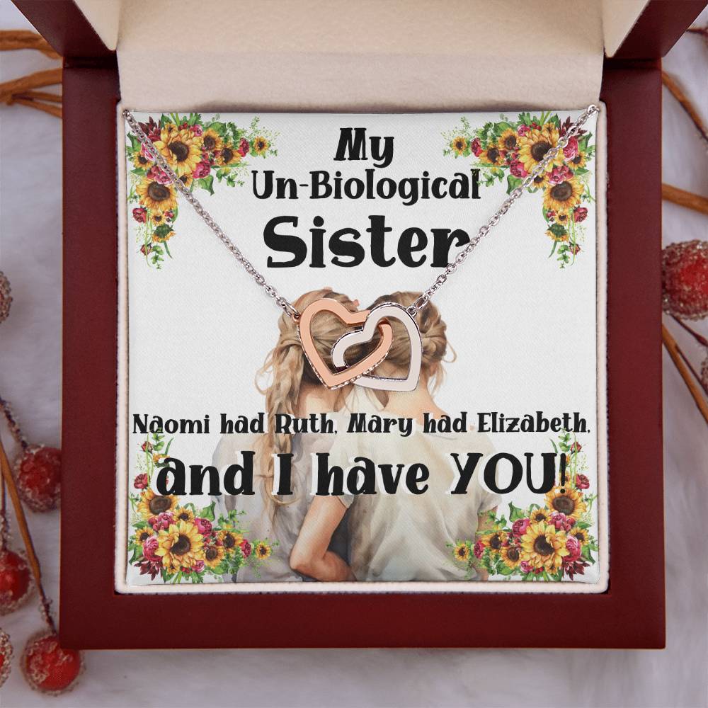 My Un-Biological Sister Double Heart Necklace! Personalized Double Heart Necklace