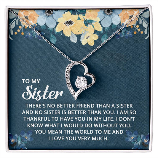 To My Sister - I don't know what I would do without you Forever Love Necklace